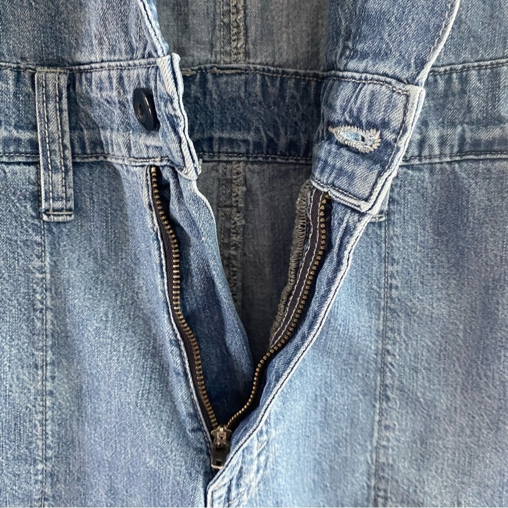 Lucky Brand Women's Denim Surplus Shortall Romper Small Utility Button Front - Picture 11 of 16